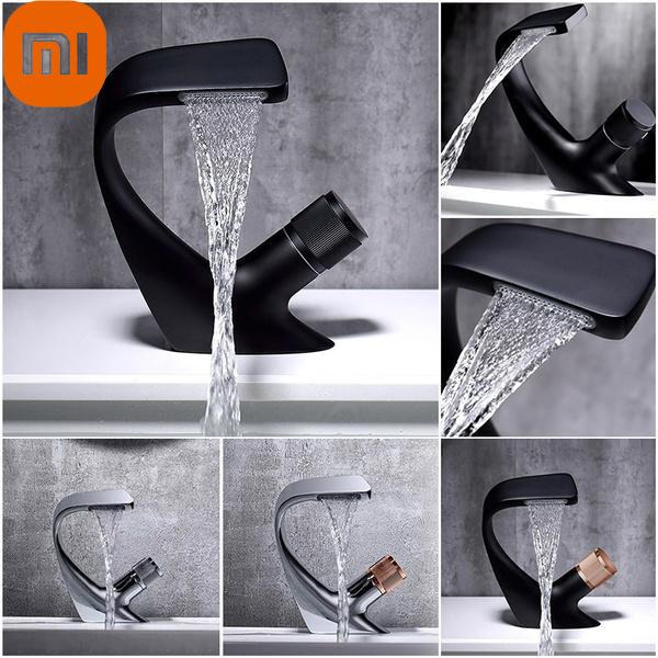

Современный смеситель для водопада Xiaomi, роскошный смеситель для раковины, смеситель для ванной комнаты, установка на палубе, кран для раковины и кран для холодной воды