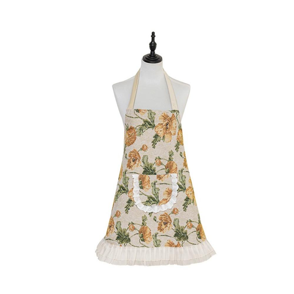 Anti Staining Chinese Retro Apron Stylish Hanging Neck Apron Practical Work Clothes  Cooking