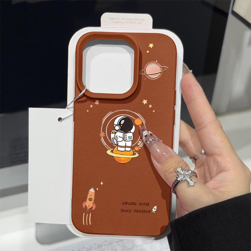Rocket Astronaut Case For iPhone 16 Pro Max 15 14 13 12 11 Shockproof Slim Soft Silicone Case Cover