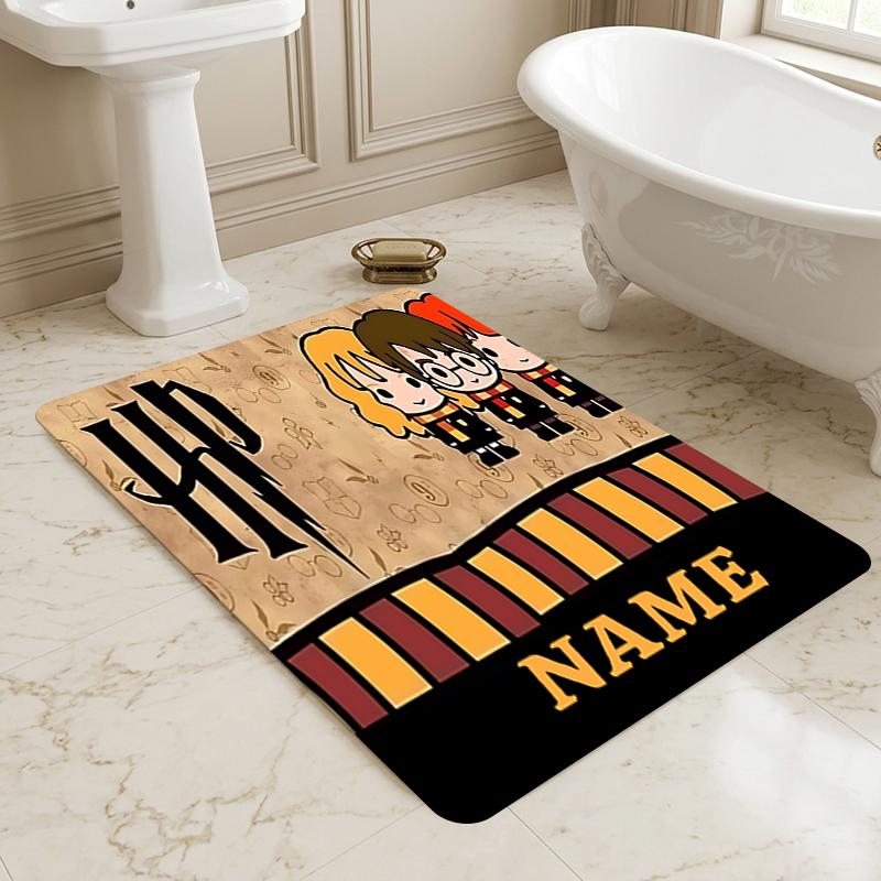 Custom Name Harry Potter Living Room Non-Slip Area Rug Soft Carpet for Bedroom Kids Playroom Sofa Office Home Decor Doormat