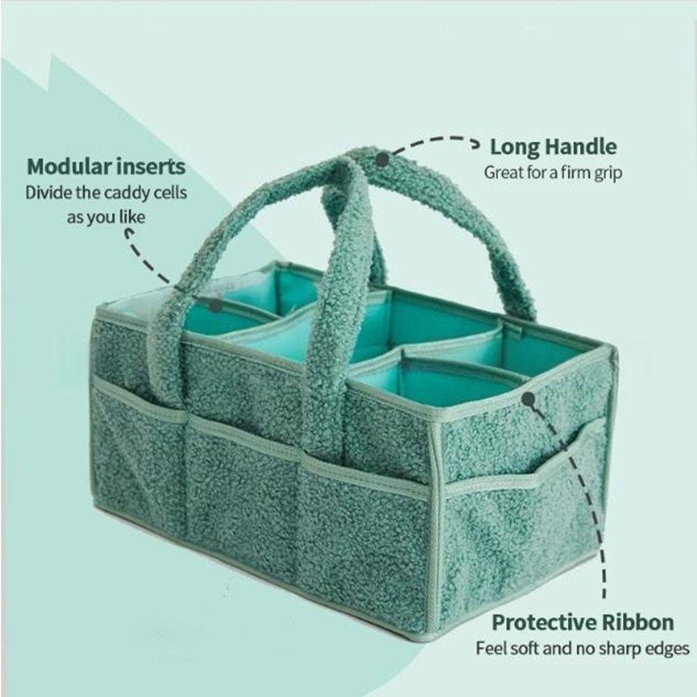 Large Capacity Baby Diaper Bag Plush Diaper Storage Basket Travel Handbag Mommy Bag Boys Girls