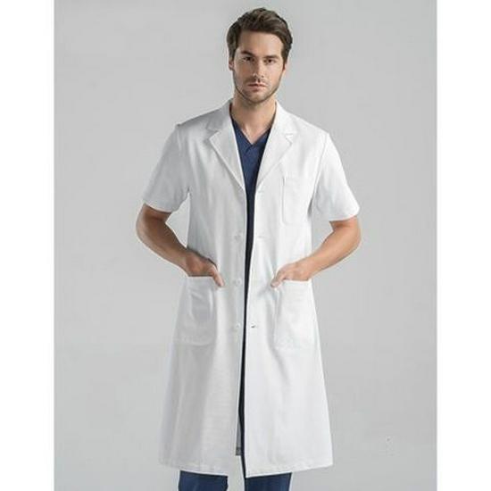 Women's Long-Sleeve White Lab Coat and Short-Sleeve Nurse Uniform
