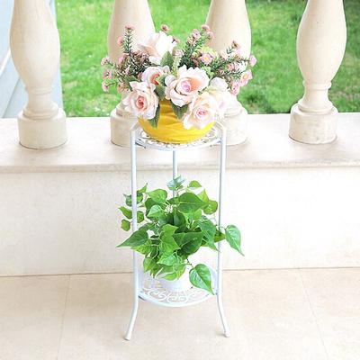 2 Tier Metal Display Planter Indoor Garden Bonsai Holder Home Decor Plant Stand Shelf Flower Pot Trays