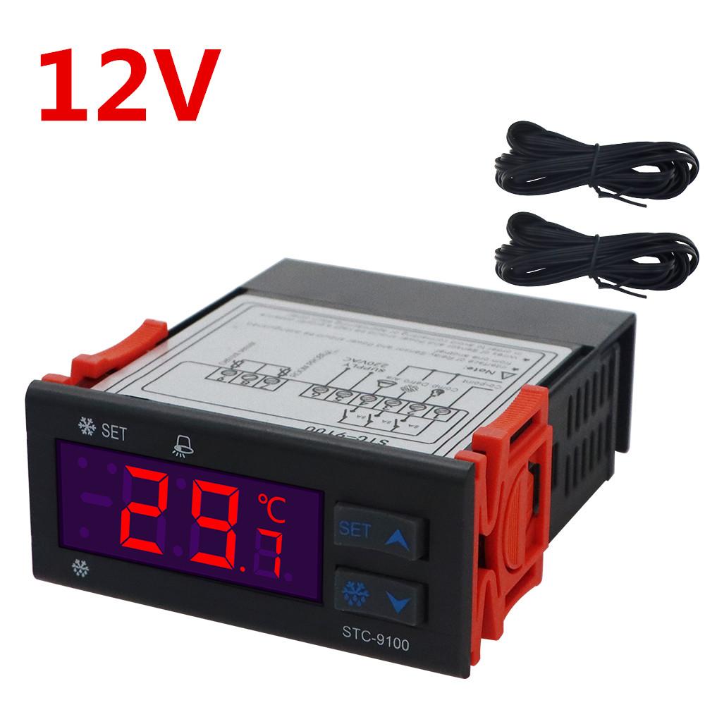 STC-9100 Digital Temperature Controller 12V 24V 220V Regulator Cold Storage Freezer Sensor Hygrometer Refrigeration Frost Alarm