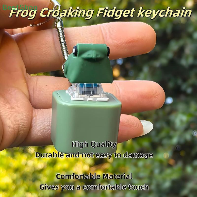 Frog Keyboard Sound And Light Keychain Button With LED Light For Stress Relief