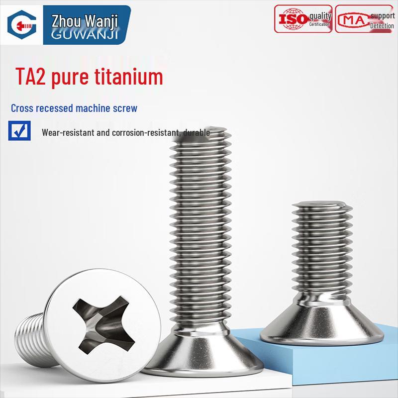 GUWANJI TA2 Titanium Cross Recessed Countersunk Head Screws