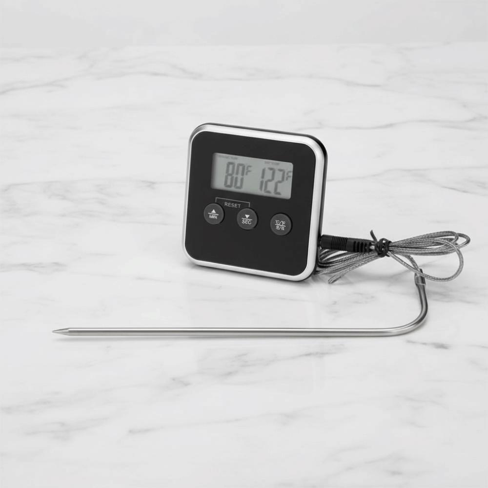 Timed Digital Food Thermometer Waterproof Grill Temperature Tester  Oven