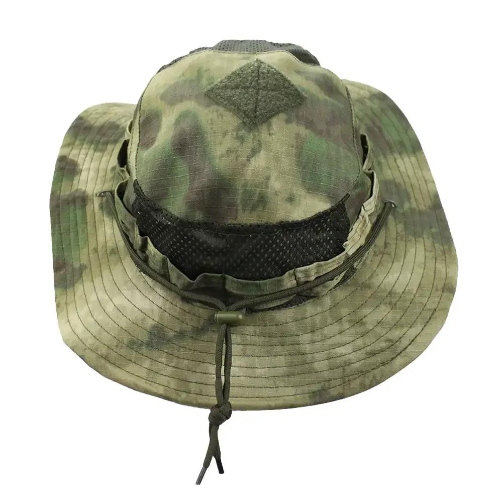 New Tactical Camouflage Boonie Cap Wide Brim Hat Men Outdoor Sports Fishing Hiking Hunting Sunshade Hat Foldable Soft Hat