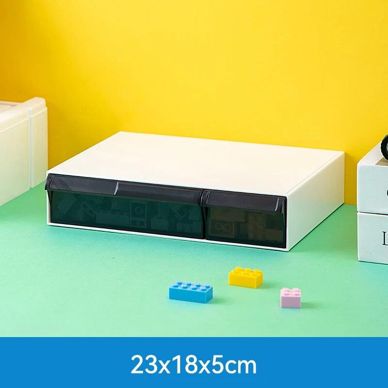 Desktop Drawer Storage Box Stackable Building Blocks Organizer Transparent Lego Toy Sundries Organizer Bins Home Cosmetics Boxes