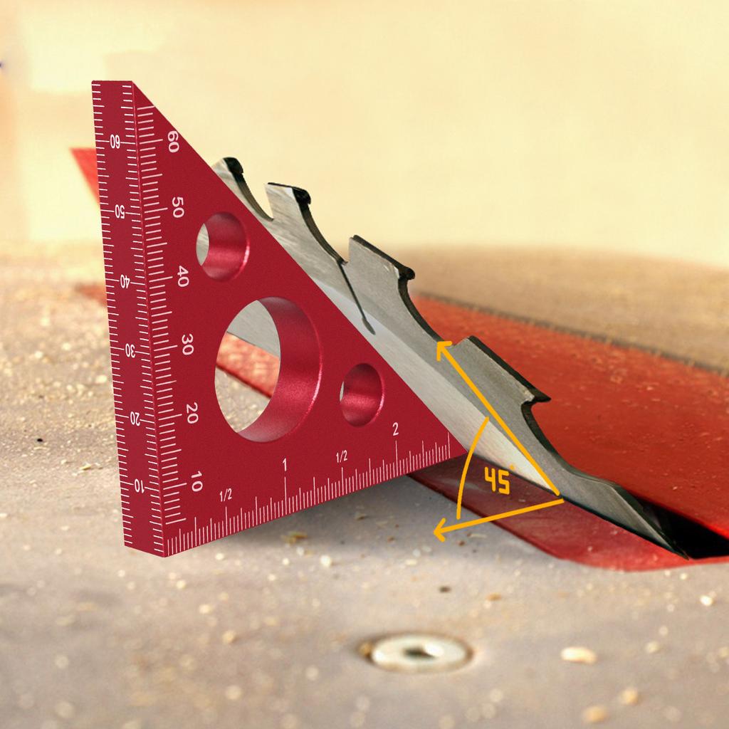1PC Right Angle Ruler,Aluminum Triangle Ruler W/ Both Imperial and Metric Scales Machinist Carpenter's Square Height Measuring Tool