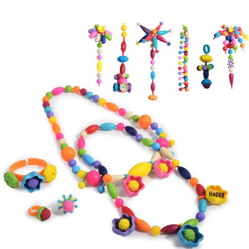 Children's Pop Beads DIY Kit: Educational Puzzle for Making Necklaces & Bracelets