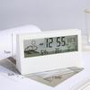 LCD Digital Table Clock Mute Snooze Student Alarm Clock Home Decor Desk Clock with Temperature Humidity Calendar Display