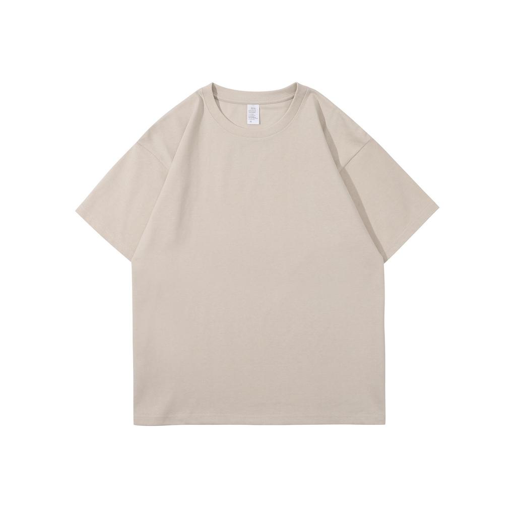 260g Heavy Combed Cotton Drop Shoulder Short-Sleeve T-Shirt for Men & Women - Summer Loose Fit Solid Color