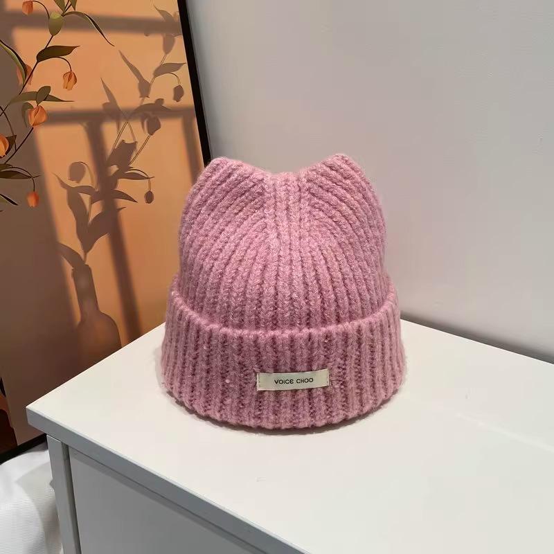 Korean Style Versatile Student Knitted Cap Outdoor Warm Pullover Cap Ear Protecting Woolen Cap