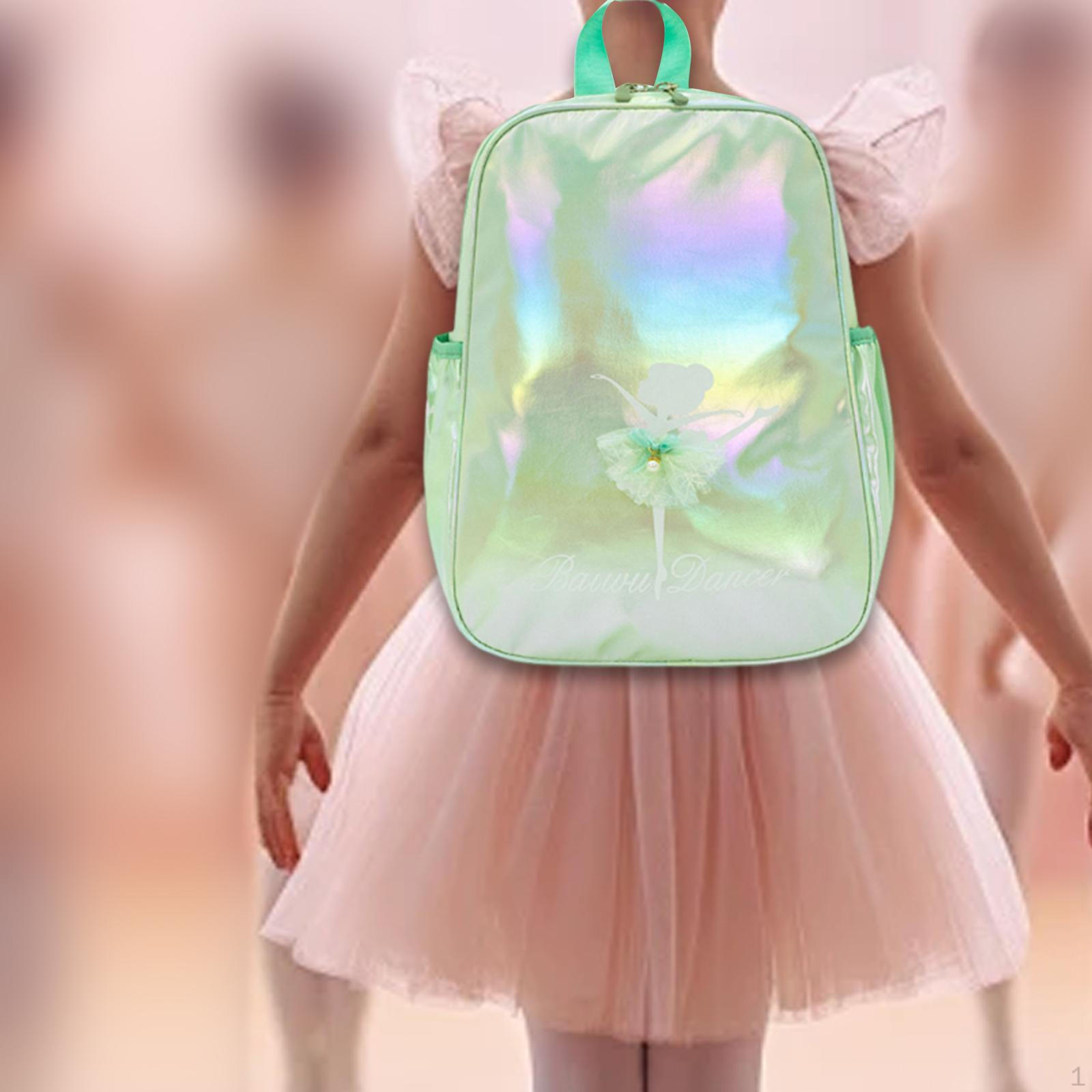 

Рюкзак для балета с регулируемым плечевым ремнем, сумка балерины для девочек для танцев зелёный