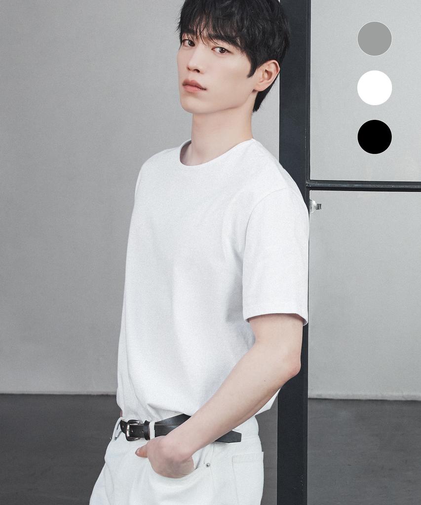 DRAW FIT Minimal Crew Neck Half T-Shirt [3 Colors]
