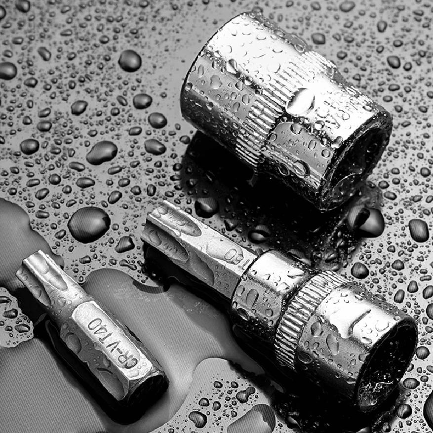Professional 34pcs Torx Bit Socket & E-Torx Star Socket Set 1/4" 3/8" 1/2" Drive Male Female E-torx Bits Handheld Tool with Case