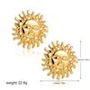 Pendientes de Acero Inoxidable Impermeables con Cara de Sol Lindos Chapados en Oro Diseño Y2K Estética Declaración Joyería de Fiesta Regalo de Cumpleaños