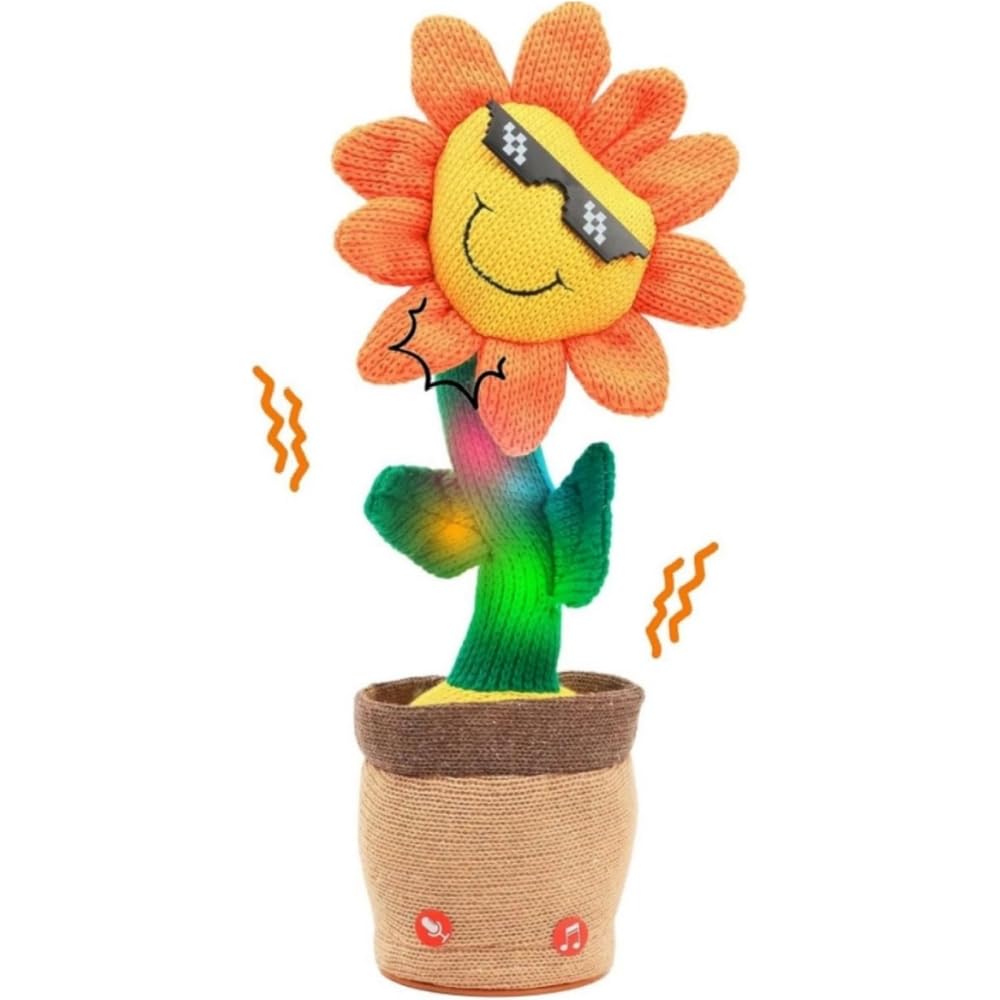 Dancing Sunflower Toy A Talking Cactus that Reacts to Plays 200 and An Educational Toy Suitable for Early Development and USB Rechargeable Plush A Fun