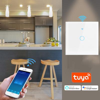 Tuya Smart Life dotykowy przełącznik ścienny 1 Gang 1 Way standard ue RF433 aplikacja sterowanie głosem czujnik dotykowy przełącznik WiFi praca z Alexa Google Home
