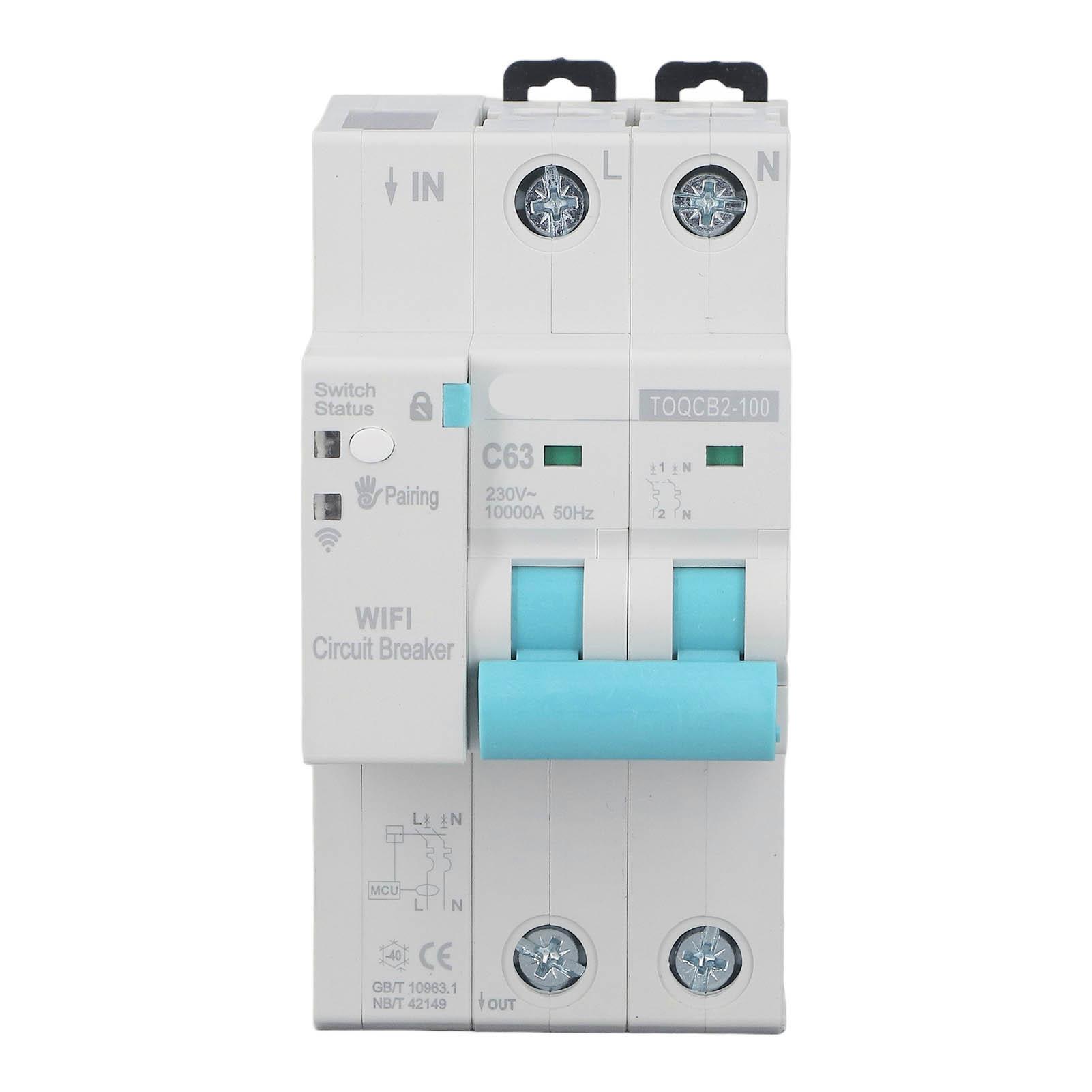 Sonoff 2 Wifi Circuit Breaker 2P 63A Remote Control Smart Wireless Breaker Switch With Metering 145‑295V