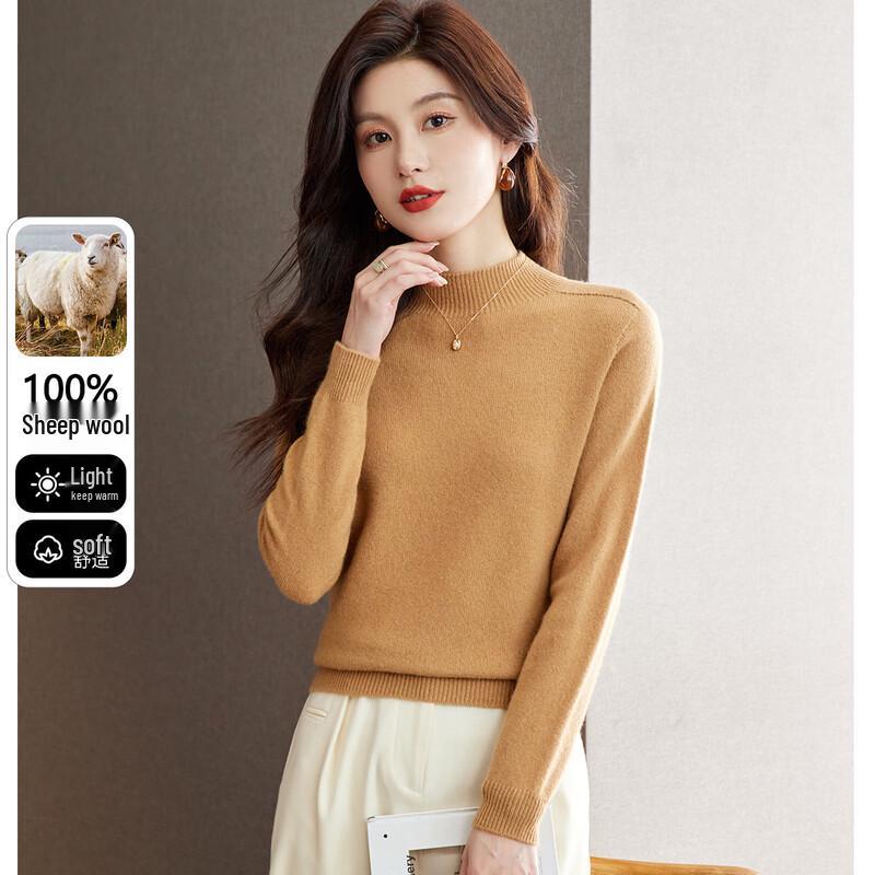 

Snowflying Women s Pure Wool Half-High Collar Sweater M