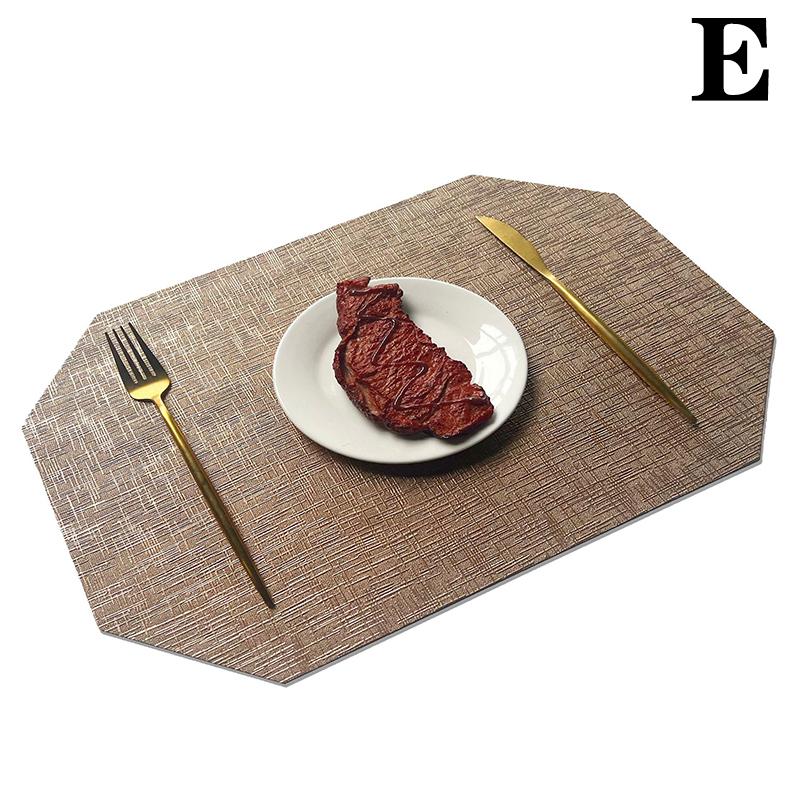 1Pcs Washable Double Side Pu Leather Placemat Texture Waterproof Heat-Resistant Table Mats Home Hotel Dining Table Decoration