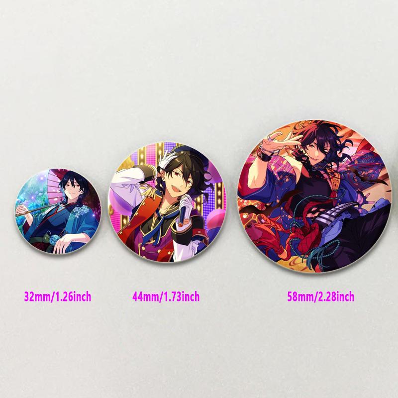 32/44/58mm Anime Ensemble Stars Pins Cartoon Characters Rei Sakuma Badge Handmade Brooches Breastpin for Backpack Clothes Gift Accessory