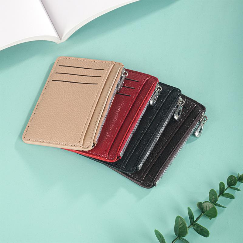 Hot-selling 2025 new casual card bag zipper multi-card change bag multi-functional lychee pattern card bag