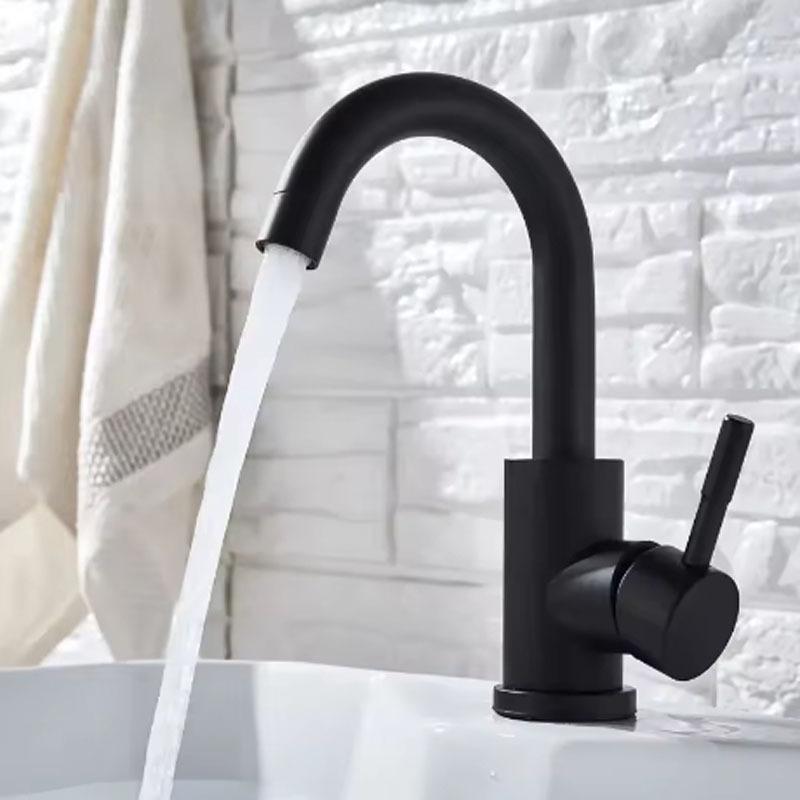 Black Nickel Bathroom Basin Stainless Faucet Steel Hot Cold Wash Mixer Crane Tap 360 Rotation Sink Faucets Single Handle