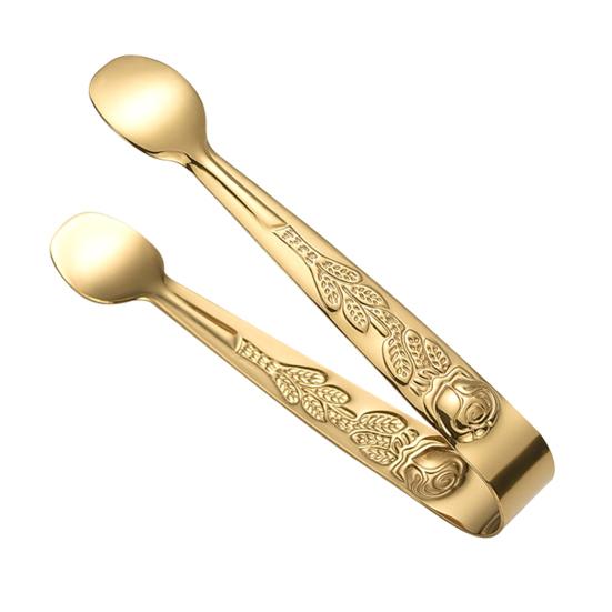 Stainless Steel Ice Tongs Mini Sugar Tongs Stainless Steel 304 Food Grade Compact Ice Cube Clip Non-Slip Grip Tongs for Coffee Sugar Cubes Bar Hot