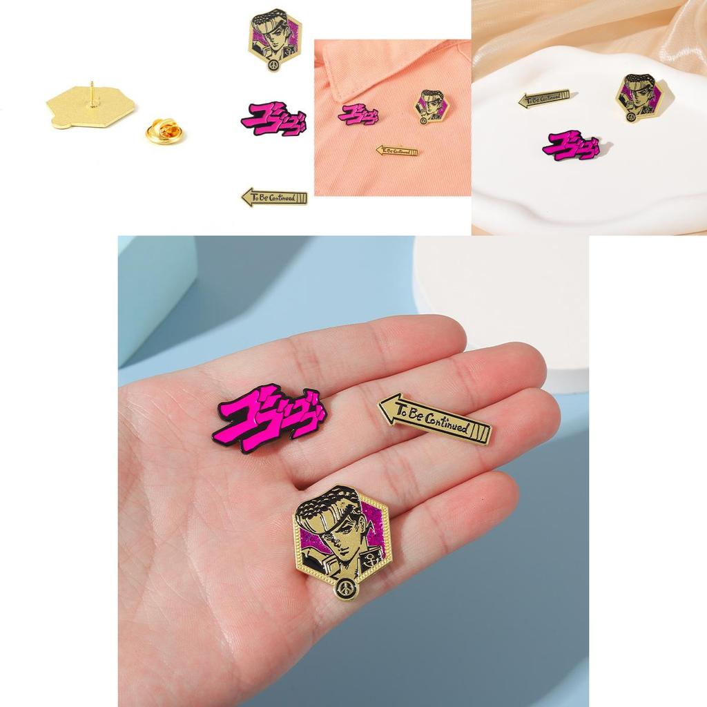 Jojo Anime Cartoon Metal Brooch Pin Stylish Alloy Badge For Fans Unisex Design