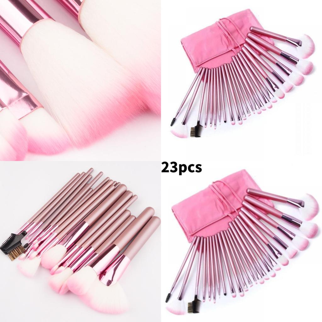 Makeup Brush Set 22 Pieces With Pink Pouch For Precise Application And Travel Convenience