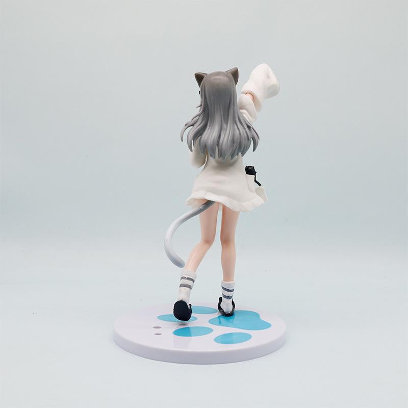 21cm Anime Figurenständer Katzenmädchen Modell Spielzeug PVC Kawayi Mädchen Actionfiguren PVC Sammlung Schreibtischdekoration Geschenke