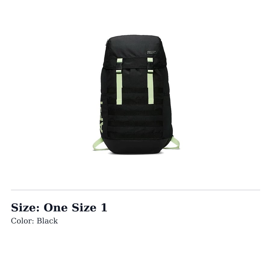 Nike Polyester Backpack Regular Unisex Black BA5731-013