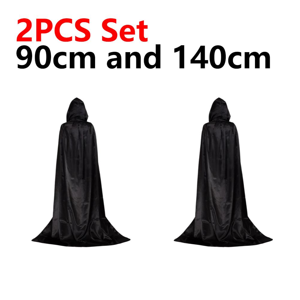 90-150cm Halloween Hooded Cloak Cape Halloween Christmas Cosplay Costume Devil Witch Vampire Cloak Halloween Costumes Party Cape