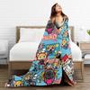 Cartoon Cute Aggretsuko Graffiti  Blanket Quality Warm Soft  Bedding Throws Winter Picnic Couch Chair Sofa Bed Graphic Bedspread