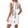 Women's Summer Dress Casual Sleeveless Round Neck Classic Print Vest Sundress