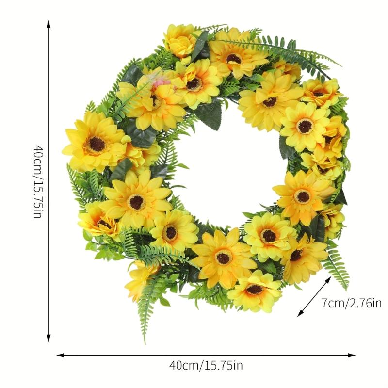 Artificial Sunflowers Wreath Front Door Wreath Spring Wreath for Front Door Farmhouses Garden Wedding Decorations