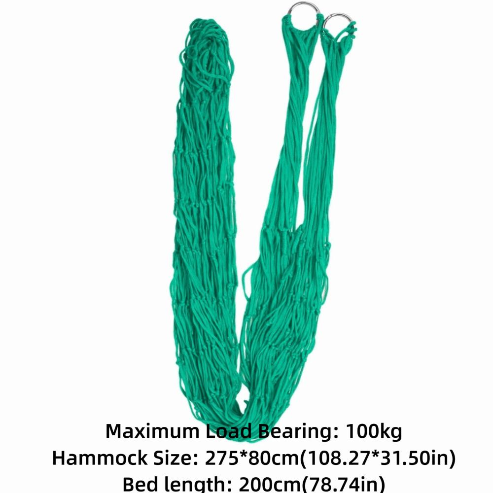 Colorful Nylon Mesh Hammock Smooth Net Sleeping Net Bed Durable Swing Hanging Rope Hammock  Hiking