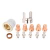 13 Pieces Plasma Cutter Consumables 1.0mm Electrodes Nozzles Swirl Ring Double Point Spacer for IPT‑60 PT‑60 IPT‑40 PT40