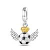 Charm-Perlen Anhänger Echte Kupferbeschichtete Glücklicher Fußball Gedenkanhänger Perlen Anhänger Kompatibel Mit Armbändern Diy Feines Geschenk Schmuck für Frauen