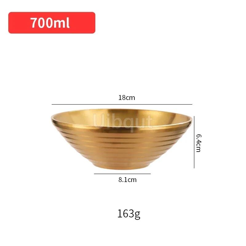 304 Stainless Steel Mixing Golden Hat Disc Korean Noodle Tableware Japanese Ramen Bowls Insulated Soup Ramen Bowl Bowlset