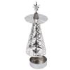 Spinning Candle Holder Rotating Candlestick Set for Romantic Wedding Christmas Party Silver