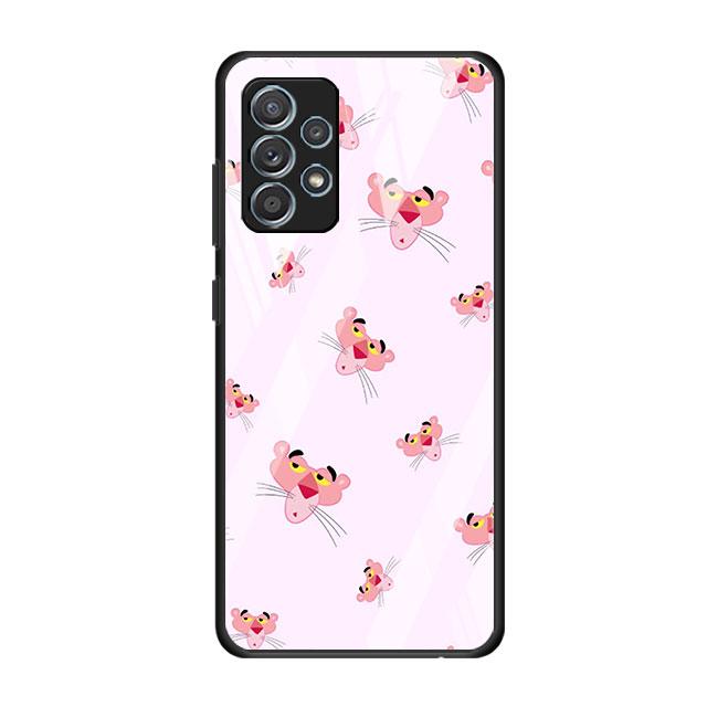 

Милый стеклянный чехол с розовой пантерой для Samsung Galaxy A52 A32 A51 A12 A22 A21s A50 A71 A53 A70 A31 A33 A72 A10, закаленный чехол для телефона Samsung A10