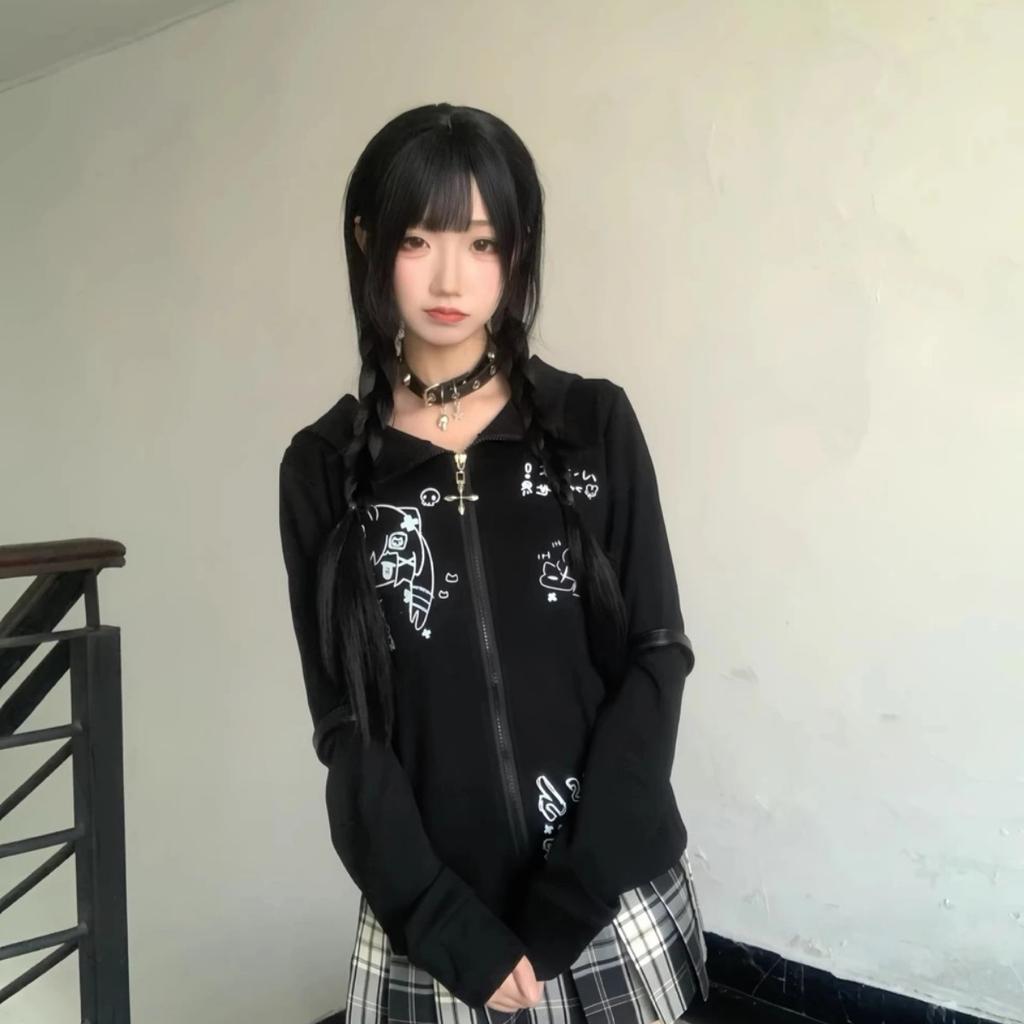 VAYLA Urechi de Pisică Drăguțe Japoneze E-Girls Subcultură Slim Versatil Anime Hanorace cu Glugă Mânecă Lungă