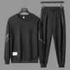 Sports Set Men's Round Neck Casual Two Piece Slimming Minimally Designed Sweatshirt Pants