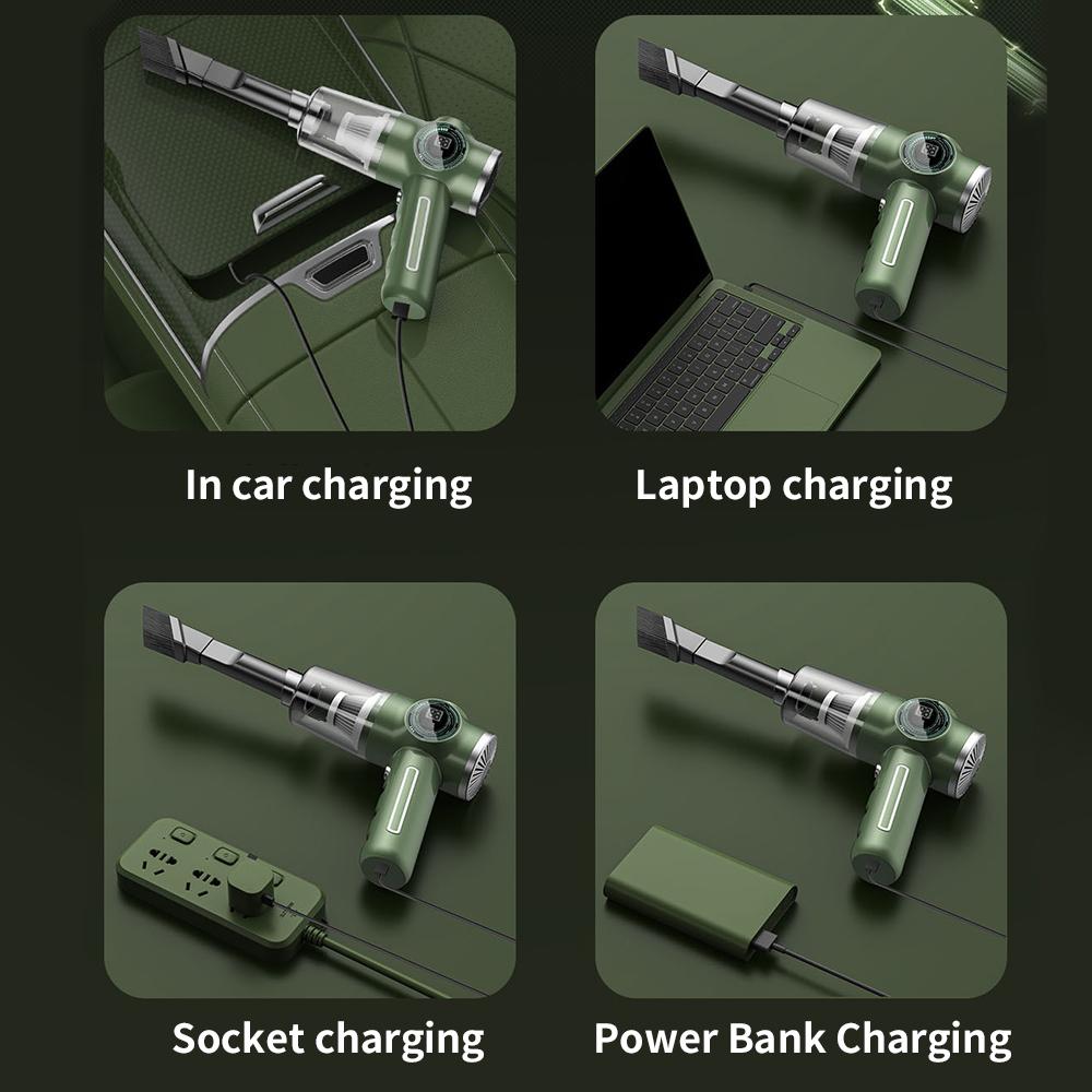 Wireless Car Vacuum Cleaner Strong Suction Dust Catcher Cordless Handheld Wet Dry Vacuum Cleaner Air Duster For Car 290000Pa