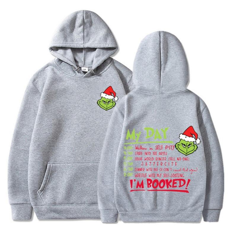 

Свободное унисекс худи с рождественской надписью и принтом зеленоволосого монстра, повседневный свитшот для осени, детское худи с длинным рукавом 3XL