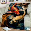 Naturalize Koi Carp Yin Yang Fish Blanket,Soft Throw Blanket for Home Bedroom Bed Sofa Picnic Travel Office Cover Blanket Kids